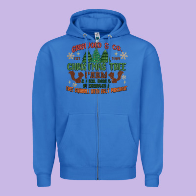 Griswold Christmas Tree Farm Zipper Hoodie Designed By Maliassmallbusiness