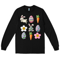 Black easter doodles Long Sleeve Tee - MaliasSmallBusiness