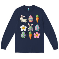 Navy easter doodles Long Sleeve Tee - MaliasSmallBusiness