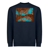 Navy turquoise glitter leopard background Heavyweight Sweatshirt - AdoDesignShop
