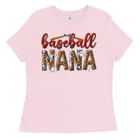 Bubblegum Pink baseball nana with leopard Ladies Tee - texasbilliewilder