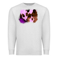 Oatmeal Heather Purple Western Wood Cowhide Frame Premium Sweatshirt - Bettercallsaul