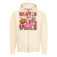 Sandshell pink winter vibes Zipper Hoodie - MaliasSmallBusiness