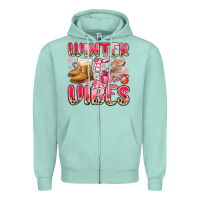 Seafoam pink winter vibes Zipper Hoodie - MaliasSmallBusiness