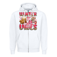 White pink winter vibes Zipper Hoodie - MaliasSmallBusiness