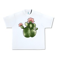 White cactus Urban Heavy Tee - JahusDesignShop