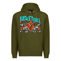 Army Green Basketball Mom Premium Hoodie - NancyCooperArtShop