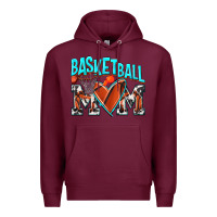 Burgundy Basketball Mom Premium Hoodie - NancyCooperArtShop