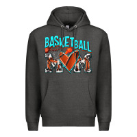 Charcoal Heather Basketball Mom Premium Hoodie - NancyCooperArtShop