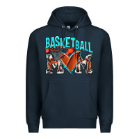 Navy Basketball Mom Premium Hoodie - NancyCooperArtShop