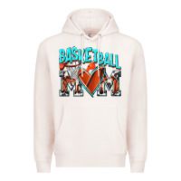 Pale Pink Basketball Mom Premium Hoodie - NancyCooperArtShop