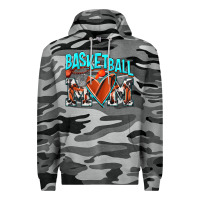 Slate Camo Basketball Mom Premium Hoodie - NancyCooperArtShop