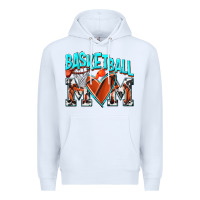 White Basketball Mom Premium Hoodie - NancyCooperArtShop