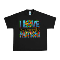 Black ı love someone with autism Urban Heavy Tee - AdoDesignShop