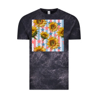 Cloud Black patriotic sunflowers stripes and stars seamless patrern Vintage Tee - BundleAndBundleShop