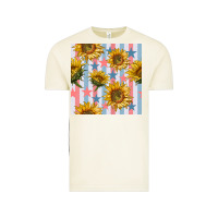 Vintage Arctic patriotic sunflowers stripes and stars seamless patrern Vintage Tee - BundleAndBundleShop