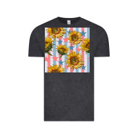 Vintage Black patriotic sunflowers stripes and stars seamless patrern Vintage Tee - BundleAndBundleShop