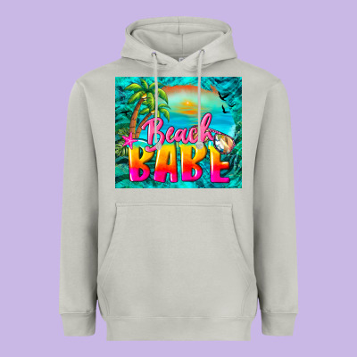 Beach Babe Heavyweight Hoodie Designed By Barkaloodesign