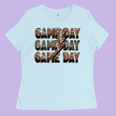 Game Day Game Day Football Lightning Bolt Ladies Tee Designed By Zillion Design Studio