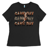 Black game day game day football lightning bolt Ladies Tee - Zillion Design Studio