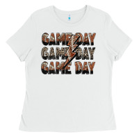 White game day game day football lightning bolt Ladies Tee - Zillion Design Studio