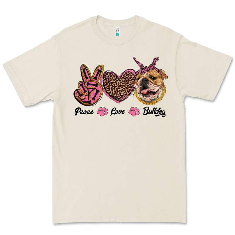 Peace Love Bulldog Premium Tee by RanaPortraitStore | Teevron