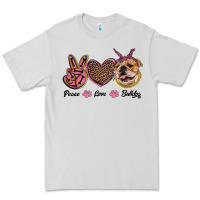 Dove Grey peace love bulldog Premium Tee - RanaPortraitStore