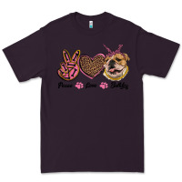 Plum peace love bulldog Premium Tee - RanaPortraitStore