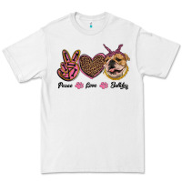 White peace love bulldog Premium Tee - RanaPortraitStore