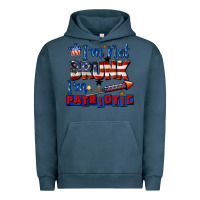 Pigment Midnight Navy I'm not drunk i'm patriotic 4th of july Urban Hoodie - CowGirlArtShop