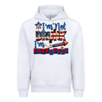 White I'm not drunk i'm patriotic 4th of july Urban Hoodie - CowGirlArtShop