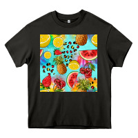 Asphalt fruits tie dye seamless pattern Heavy Core Tee - Zillion Design Studio