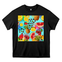 Black fruits tie dye seamless pattern Heavy Core Tee - Zillion Design Studio
