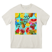 Cream fruits tie dye seamless pattern Heavy Core Tee - Zillion Design Studio