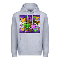 Heather Grey mardi gras Premium Hoodie - JahusDesignShop