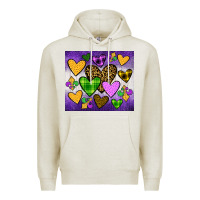 Oatmeal Heather mardi gras Premium Hoodie - JahusDesignShop