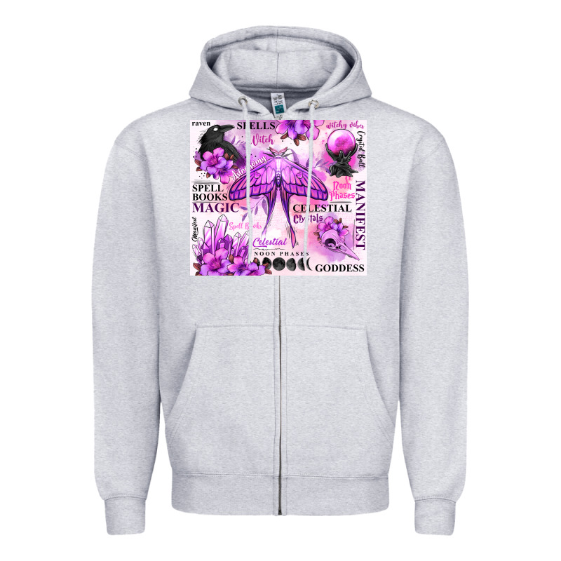 Witchy Celestial Witch Zipper Hoodie by MaliasSmallBusiness | Teevron