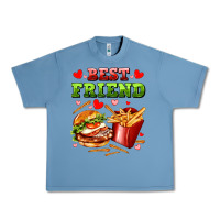 Pebble Blue best friend hamburger potatoes Urban Heavy Tee - AdoDesignShop