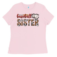 Bubblegum Pink baseball sister with leopard Ladies Tee - texasbilliewilder