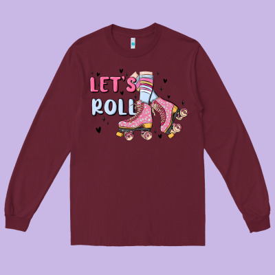 Let's Roll Long Sleeve Tee Designed By Maliassmallbusiness