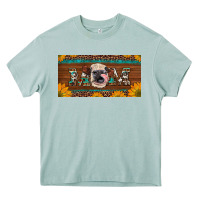Arona western heifer mom with sunflowers and turquoise license plate Heavy Core Tee - Artiststas