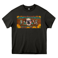 Asphalt western heifer mom with sunflowers and turquoise license plate Heavy Core Tee - Artiststas