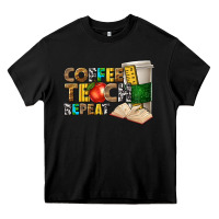 Black coffee teach repeat Heavy Core Tee - texasbilliewilder