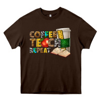 Chocolate Brown coffee teach repeat Heavy Core Tee - texasbilliewilder
