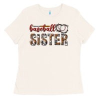 Bone baseball sister with leopard Ladies Tee - texasbilliewilder