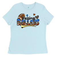 Baby Blue raising ballers football Ladies Tee - Zillion Design Studio