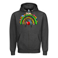 Charcoal Heather school rainbow Zipper Hoodie - NancyCooperArtShop