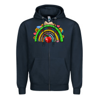 Navy school rainbow Zipper Hoodie - NancyCooperArtShop