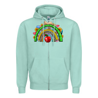 Seafoam school rainbow Zipper Hoodie - NancyCooperArtShop