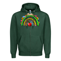Sports Green school rainbow Zipper Hoodie - NancyCooperArtShop